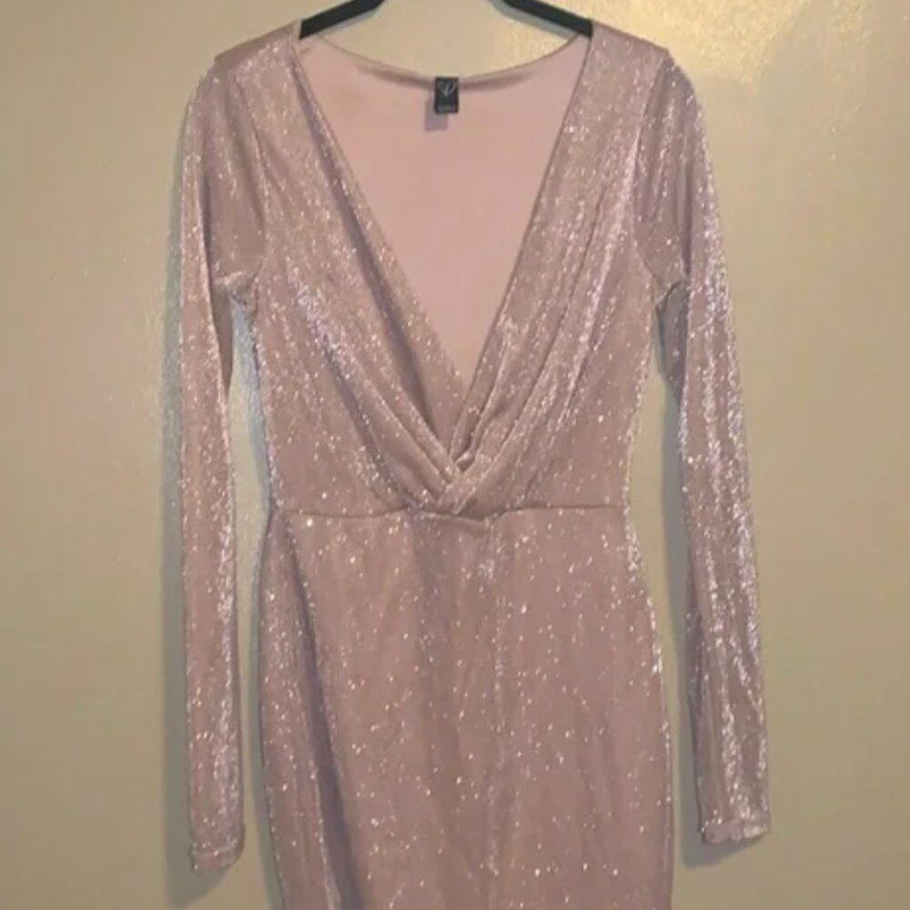 WINDSOR Sparkly Long Sleeve Dress